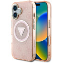 Kryt Guess IML Metal Glitter 4G pro iPhone 16 - pink