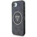 Kryt Guess IML Metal Glitter 4G pro iPhone 16e černý