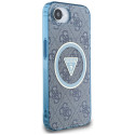Kryt Guess MagSafe IML Metal Glitter 4G pro iPhone 16e - modrý
