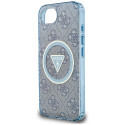 Kryt Guess MagSafe IML Metal Glitter 4G pro iPhone 16e - modrý