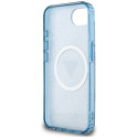 Kryt Guess MagSafe IML Metal Glitter 4G pro iPhone 16e - modrý