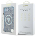 Kryt Guess MagSafe IML Metal Glitter 4G pro iPhone 16e - modrý