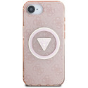 Kryt Guess IML Metal Glitter 4G pro iPhone 16e – růžový