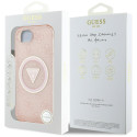 Kryt Guess IML Metal Glitter 4G pro iPhone 16e – růžový