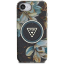 Kryt Guess IML Metal Glitter Flowers Triangle iPhone 16e - black