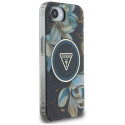 Kryt Guess IML Metal Glitter Flowers Triangle iPhone 16e - black