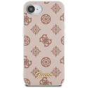 Kryt Guess PEONY SCRIPT iPhone 16e - hnědý