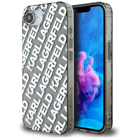 Kryt Karl Lagerfeld IML Repeat Logo iPhone 16e - silver
