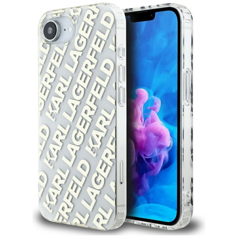 Kryt Karl Lagerfeld IML REPEAT LOGO pro iPhone 16e - zlatý