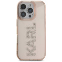 Kryt Karl Lagerfeld IML Rhinestones Logo iPhone 16 Pro Max – růžov