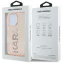 Kryt Karl Lagerfeld IML Rhinestones Logo iPhone 16 Pro Max – růžov