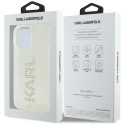 Kryt Karl Lagerfeld IML Rhinestones Logo iPhone 16 Pro - čirý