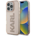 Kryt Karl Lagerfeld IML Rhinestones Logo pro iPhone 16 Pro - růžový