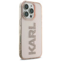 Kryt Karl Lagerfeld IML Rhinestones Logo pro iPhone 16 Pro - růžový