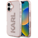 Kryt Karl Lagerfeld IML Rhinestones Logo iPhone 16 - růžová
