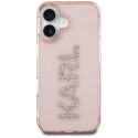 Kryt Karl Lagerfeld IML Rhinestones Logo iPhone 16 - růžová
