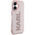 Kryt Karl Lagerfeld IML Rhinestones Logo iPhone 16 - růžová