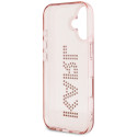 Kryt Karl Lagerfeld IML Rhinestones Logo iPhone 16 - růžová