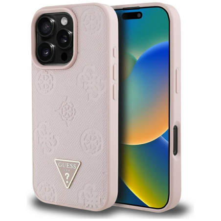 Kryt Guess TRIANGLE pro iPhone 16 Pro - růžová