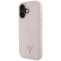Kryt Guess Grained Hot Stamp Peony iPhone 16 - růžová