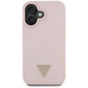 Kryt Guess Grained Hot Stamp Peony iPhone 16 - růžová
