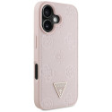 Kryt Guess Grained Hot Stamp Peony iPhone 16 - růžová