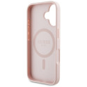 Kryt Guess Grained Hot Stamp Peony iPhone 16 - růžová