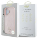 Kryt Guess Grained Hot Stamp Peony iPhone 16 - růžová