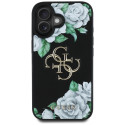 Kryt Guess GRAINED ROSES BIG 4G pro iPhone 16 - černý
