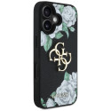 Kryt Guess GRAINED ROSES BIG 4G pro iPhone 16 - černý