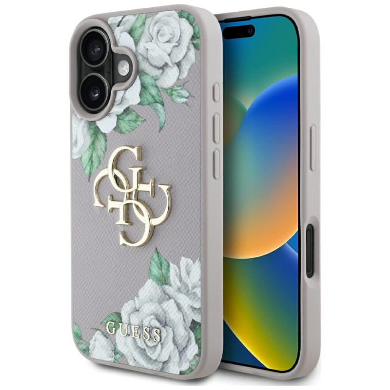 Kryt Guess ROSES BIG 4G pro iPhone 16 - fialová