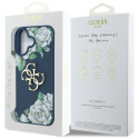 Kryt Guess GRAINED ROSES BIG 4G pro iPhone 16 modrý