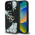 Kryt Guess Grained Roses BIG 4G iPhone 16 Pro černý