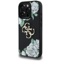 Kryt Guess Grained Roses BIG 4G iPhone 16 Pro černý