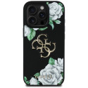 Kryt Guess Grained Roses BIG 4G iPhone 16 Pro černý