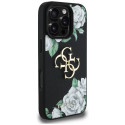 Kryt Guess Grained Roses BIG 4G iPhone 16 Pro černý