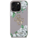 Kryt Guess Grained Roses Big 4G pro iPhone 16 Pro - fialová