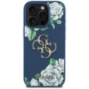 Kryt Guess Grained Roses Big 4G pro iPhone 16 Pro Max modrý