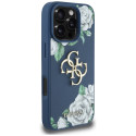 Kryt Guess Grained Roses Big 4G pro iPhone 16 Pro Max modrý