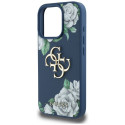 Kryt Guess Grained Roses Big 4G pro iPhone 16 Pro Max modrý