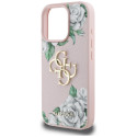 Kryt Guess Grained Roses Big 4G iPhone 16 Pro Max – růžový