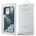 Kryt Guess Grained Roses Big 4G iPhone 16 Pro - modrý