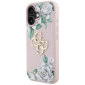 Kryt Guess Grained Roses Big 4G logo pro iPhone 16 - růžová