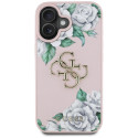 Kryt Guess Grained Roses Big 4G logo pro iPhone 16 - růžová