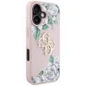 Kryt Guess Grained Roses Big 4G logo pro iPhone 16 - růžová