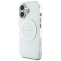 Kryt Guess IML Metal Colored Circle MagSafe pro iPhone 16 - white