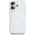 Kryt Guess IML Metal Colored Circle MagSafe pro iPhone 16 - white