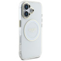 Kryt Guess IML Metal Colored Circle MagSafe pro iPhone 16 - white