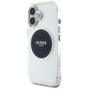 Kryt Guess IML Metal Colored Circle Logo pro iPhone 16 - černý