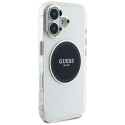 Kryt Guess IML Metal Colored Circle Logo pro iPhone 16 - černý